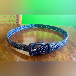 Ralph Lauren Polo Braided Leather Belt - Black NWOT